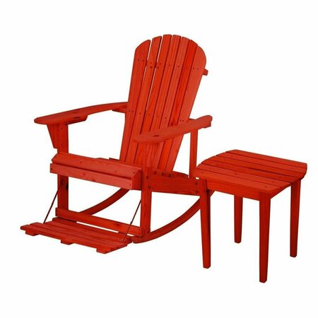 CAMA Zero Gravity Collection Red Adirondack Rocking Chair with Built-in Footrest CA3354214